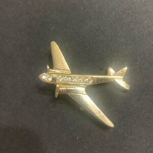 Airplane Brooch w/ Bling